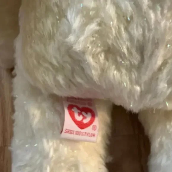 Ty Beanie Buddy Halo II The Angel Bear Large 14" White Sparkle Gold Wings - Picture 2 of 6